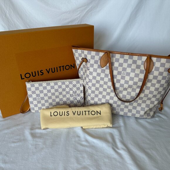 Louis Vuitton Neverfull NM MM Damier Azur - Guaranteed Authentic - Picture 1 of 15